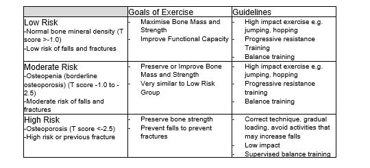 Exercise Impacts: high, low and no impact